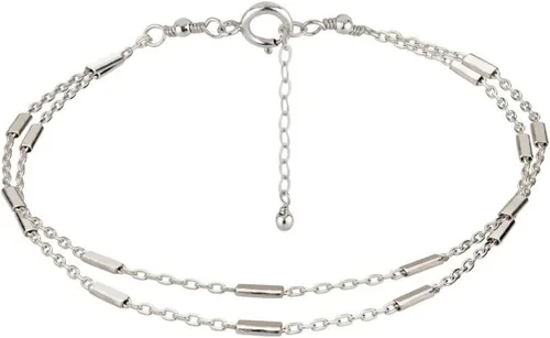 Vista 10 de Pulsera de doble cadena Annika Bella, cadena de mano de 6.5-7.5 pulgadas, pulseras de cadena de plata de ley 925, joyería minimalista para mujer