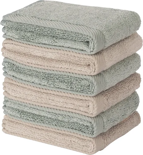 Vista 9 de Mother-Earth Paquete de 6 paños de baño de 12 x 12 pulgadas, toallas faciales suaves y absorbentes, paños de lavado de secado rápido para pieles