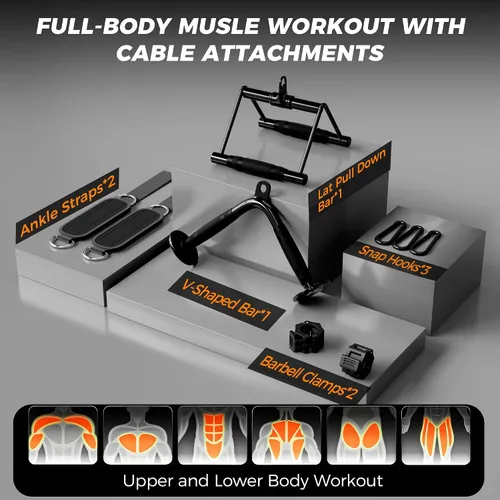 Vista 3 de Mikolo Home Gym, Workout Station with 150LBS Weight Stack, Multifunctional Home Gym Equipment, Exercise Equipment for Full Body Strength Training