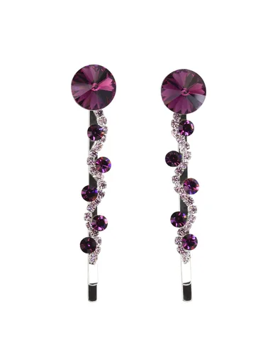 Vista 17 de Faship Un par de pinzas para el cabello AB Floral 2 Pcs Pins
