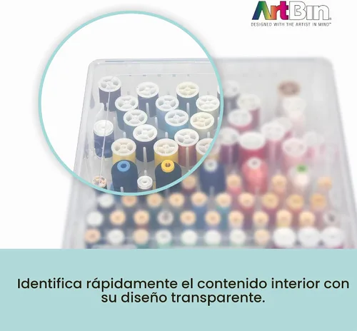 Vista 7 de ArtBin caja de hilos - contenedor de almacenamiento con charolas extraíbles con carretes de hilos, 9002AB