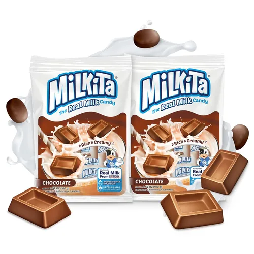 Vista 12 de Milkita Caramelo cremoso de leche de plátano – Dulces saludables bajos en azúcar con leche real para niños y adultos – Caramelos sin grasa y sin