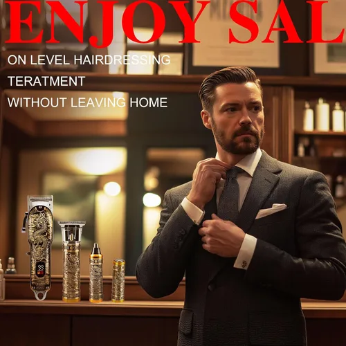 Vista 5 de Mensure Cortapelos para hombres profesionales inalámbricas y recortadoras, juego 4 en 1 para cortapelos para hombre para kit de peluquería