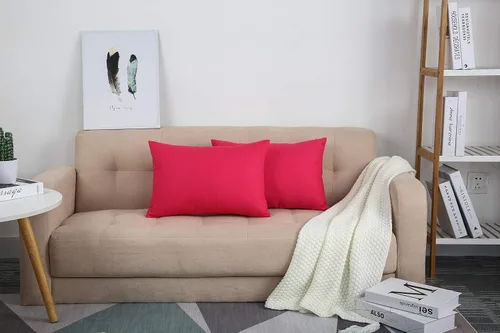Vista 7 de TangDepot - Funda de almohada hecha a mano 100% lona de algodón, Algodón, Rojo sandía