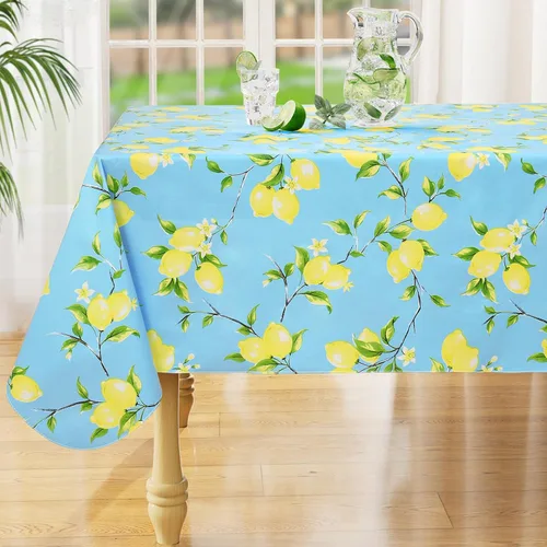 Vista 15 de misaya Mantel rectangular de vinilo impermeable, mantel lavable con reverso de franela, mantel de plástico para cena, picnic, interior y exterior