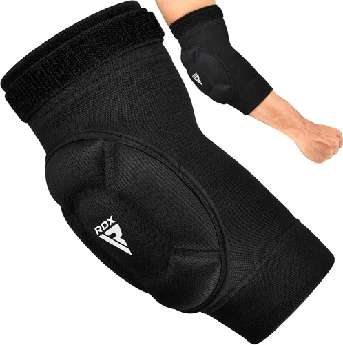 Vista 11 de RDX Almohadillas para codo, protector de codo para Muay Thai MMA Kickboxing Sparring, protección de golpes para artes marciales, manga acolchada