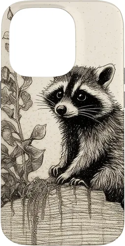 Vista 17 de Minimalistic Plant Draw Racoon Case for iPhone 17