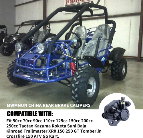 Vista 5 de Pinza de freno trasera china compatible con 90cc 110cc 125cc 150cc 200cc ATV Go Kart Taotao Four Wheeler Coolster Kazuma Roketa Sunl Baja Kinroad
