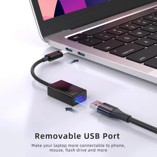 Vista 3 de Adaptador USB C a USB 3.0 [Paquete de 2], Cable OTG USB C Macho a USB Hembra Thunderbolt 3 a Adaptador USB Compatible con MacBook Pro/Air, iPhone 16