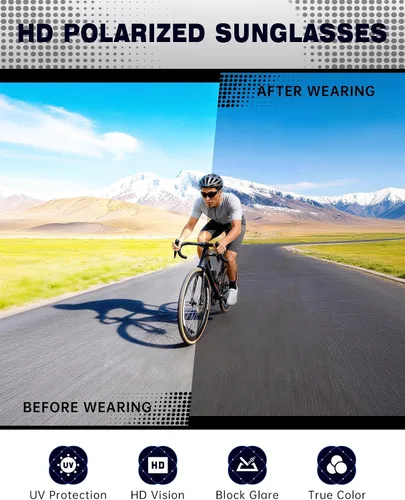 Vista 5 de KALIYADI 4 Pack Polarized Sunglasses-Men Sports Sun-glasses: Mens Sunglasses UV Protection for Fishing Driving Cycling