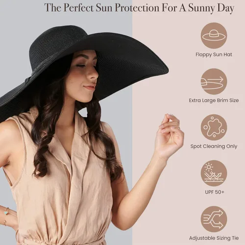 Vista 23 de San Diego Hat Company Ultrabraid Sombrero con ala extra grande, para mujer.