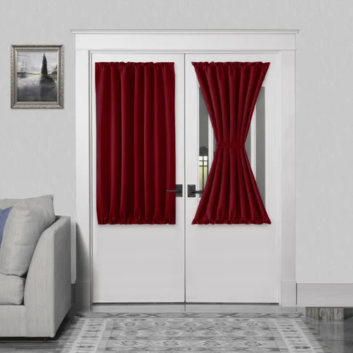 Vista 167 de DWCN Cortinas para Puertas Francesas – Cortinas opacas térmicas con bolsillo para barra para puertas con ventana de cristal, puertas de cocina