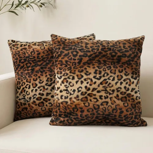 Vista 18 de CARRIE HOME Almohadas de Cuello de Microcuentas con Estampado de Leopardo Cilíndricas Tipo Puff Suaves - Almohada Pequeña de Rollo para Brazo y 12 x