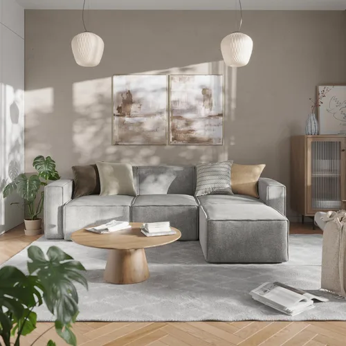 Vista 6 de Flash Furniture Bridgetown - Módulo otomano de tela para sofá seccional, sofá modular personalizable, color gris