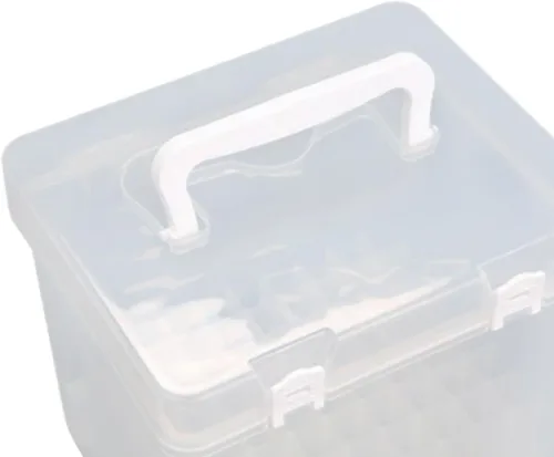 Vista 2 de Estuche de transporte para rotuladores, caja de almacenamiento de lápices, organizador de lápices, portátil, transparente, organizador