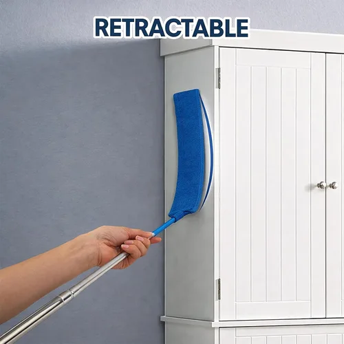 Vista 3 de Limpiador de polvo retráctil con poste de extensión y 3 paños de microfibra Cleaning Tools with 3 Microfiber Dusting Cloths Long Handle Duster
