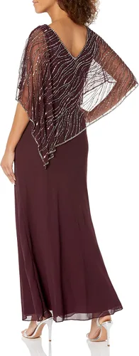 Vista 2 de J Kara Vestido capelet para mujer