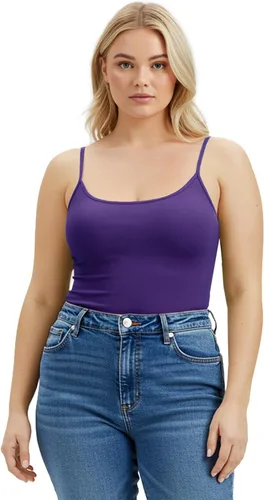 Vista 394 de Emmalise Camisola larga casual básica para mujer, con tirantes ajustables, top en capas
