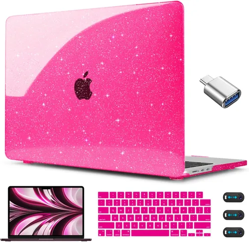 Vista 15 de CISSOOK para MacBook Air 13.6 M4 M3 M2 Funda 2025 2024 2022 Release, Carcasa Rígida de Plástico y Cubierta de Teclado y Adaptador USB para MacBook