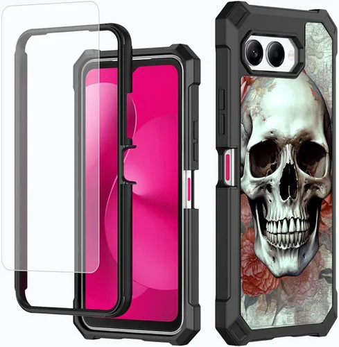 Vista 80 de Funda para T-Mobile Revvl 7 de 6.6 pulgadas con protector de pantalla, policarbonato duro de doble capa resistente y TPU suave a prueba de golpes