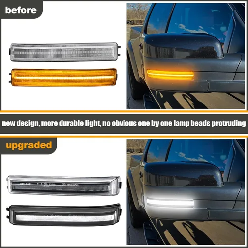 Vista 2 de Luces de Señal de Giro para Espejo Lateral Montaje LED Transparente F150 2009 2010 2011 2012 2013 2014/para Mark LT 2013 2014 para Raptor 2010-2014