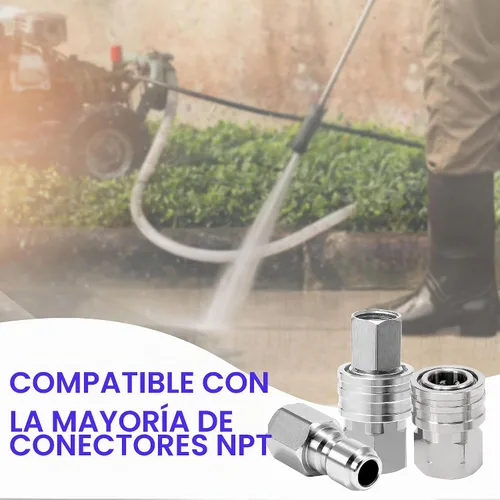 Vista 6 de M MINGLE Adaptador para lavadora a presión, 2 juegos de conexión rápida NPT de 3/8 pulgadas