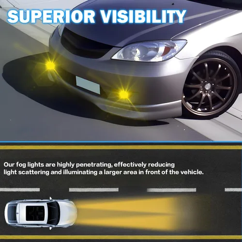 Vista 2 de Luces antiniebla de conducción compatibles con Honda Civic 2/4DR 2004-2005, 1 par de lámparas antiniebla de parachoques con bombilla halógena