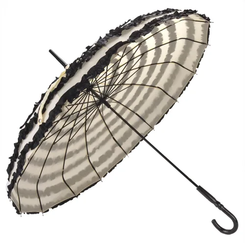 Vista 2 de Outgeek Señoras Sunproof paraguas sombrilla encaje flores pagoda en forma de Victoria estilo largo mango