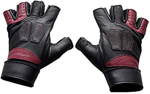 Vista 7 de Prime-Fashion Mens Distressed Maroon Star Protector King Costume Jacket Abrigo de piel sintética granate