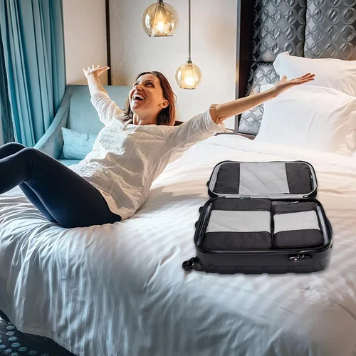 Vista 6 de TravelWise sistema de cubos de empaque juego de 5piezas durable Negro 896893001329