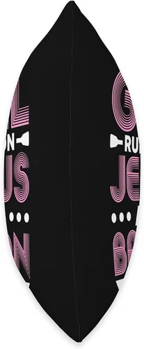 Vista 2 de Baton Twirler Majorettes Baton Twirling Girl Gifts This Girl Runs on Jesus and Baton Twirling Pillow (16 x 16 pulgadas), multicolor