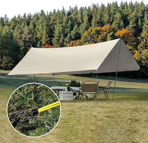 Vista 3 de Cuerda elástica pequeña de 7 pulgadas con ganchos, cuerdas elásticas negras resistentes al aire libre con ganchos para camping, lonas, tiendas