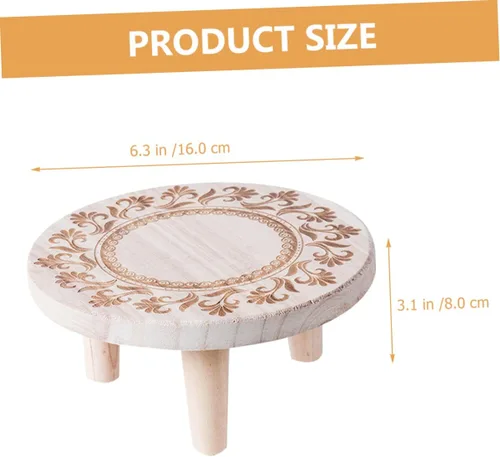 Vista 5 de OSALADI Pequeño soporte de madera para plantas suculentas de interior, pedestal de madera, taburete de madera pequeño, soporte para macetas, soporte