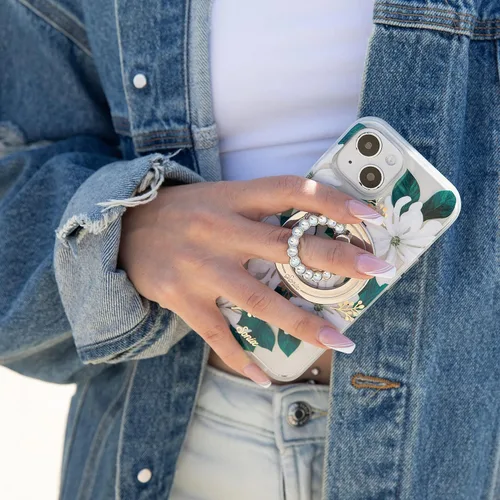Vista 5 de Sonix Funda para iPhone 14 Plus, probada en caídas de 10 pies, funda transparente con flores para mujer, diseño floral de delila