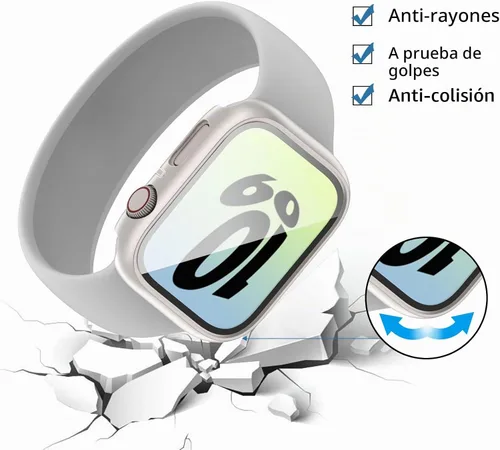 Vista 4 de COMMUTER - Juego de 4 fundas compatibles con Apple Watch de 40 mm Series SE 3ra Gen 2025 SE 2/1 6 5 4 con protector de pantalla de vidrio templado