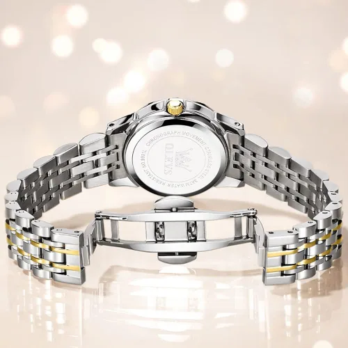 Vista 9 de OLEVS Reloj de pulsera para mujer, pequeño reloj de pulsera de acero inoxidable para mujer, reloj analógico de cuarzo para mujer