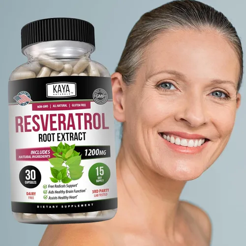 Vista 8 de Kaya Naturals - Cápsulas de resveratrol - Suplemento antienvejecimiento - Antioxidantes con apoyo cerebral - Beneficios máximos - 30 cápsulas