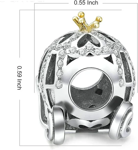 Vista 6 de BISAER Abalorio de plata de ley 925 con cuentas de cristal azul Hamsa para pulsera Pandora