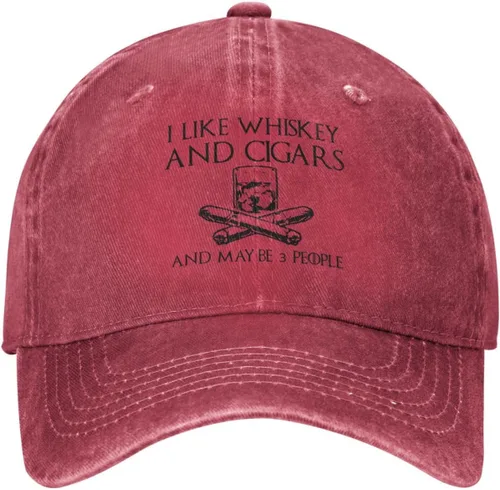 Vista 159 de Philysonic Funny Hat I Like Whisky and Cigars and Maybe 3 People Sombreros para Hombres Gorras de Béisbol Gorras Ajustables