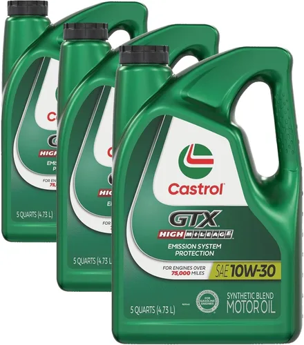 Vista 15 de Castrol GTX High Mileage 10W-30 - Aceite sintético para motor, 1 cuarto de galón, paquete de 6