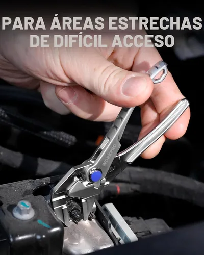 Vista 8 de WORKPRO Mini alicates de 4 pulgadas con mordazas paralelas lisas Plateado