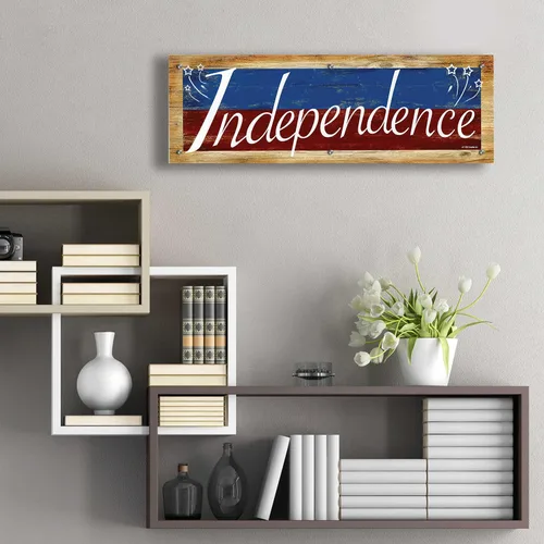 Vista 7 de Epic Art 'Independence' por Ed Wargo, arte de pared de vidrio acrílico, 36"x12