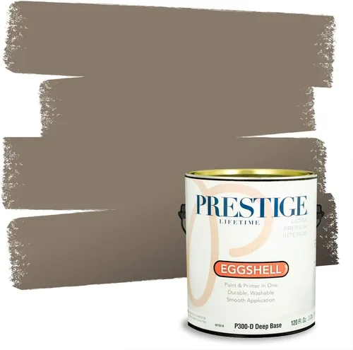 Vista 215 de PRESTIGE Pinturas Pintura Exterior e Imprimación en Uno, 1 Galón, Mate, Combinación Comparable de Sherwin Williams* Black Magic* SW6991-PCM