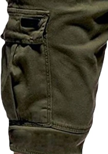 Vista 5 de Maiyifu-GJ Pantalones cortos casuales con cintura elástica para hombre, ajuste relajado, múltiples bolsillos, pantalones cortos cortos ligeros