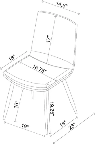 Vista 3 de Coaster Home Furnishings - Ortega - Silla auxiliar tapizada en piel sintética - Estilo contemporáneo, patas de metal cónicas y respaldos sólidos