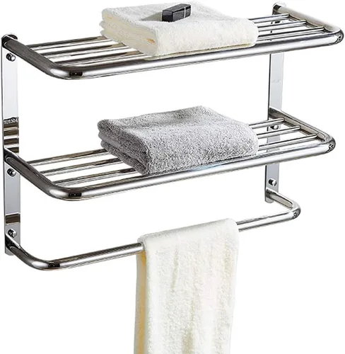 Vista 10 de LUANT Estante de baño de 3 niveles para montaje en pared con barras de toalla