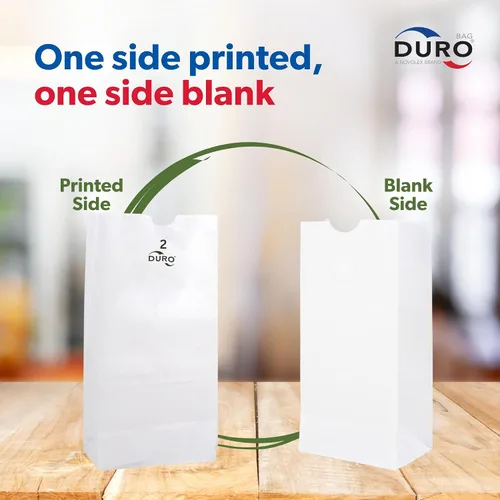 Vista 2 de Duro Bolsa de papel blanco de 2 libras, paquete de (500)