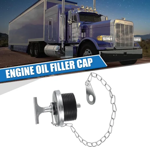 Vista 2 de uxcell Tapa universal de llenado de aceite de motor de 2 pulgadas con cadena para motores N14 L10 M11 ISM Deisel