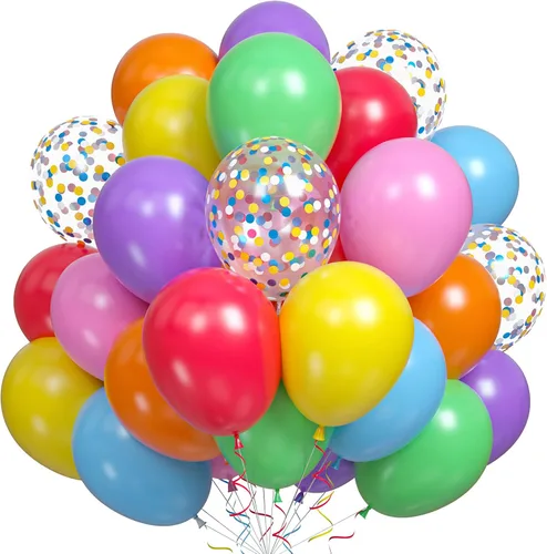 Vista 12 de Globo azul turquesa, 60 globos de pavo real azul turquesa