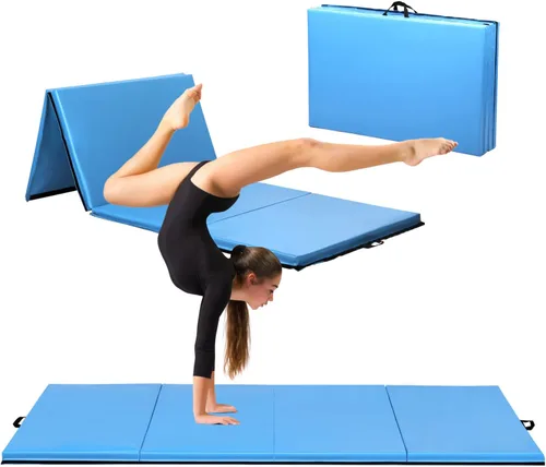 Vista 12 de BLKMTY Gymnastics Mats, Folding Exercise Mat Gym Yoga Aerobics Fitness Mats Kids' Gymnastics Tumbling Mat with Carrying Handles for Home Gym